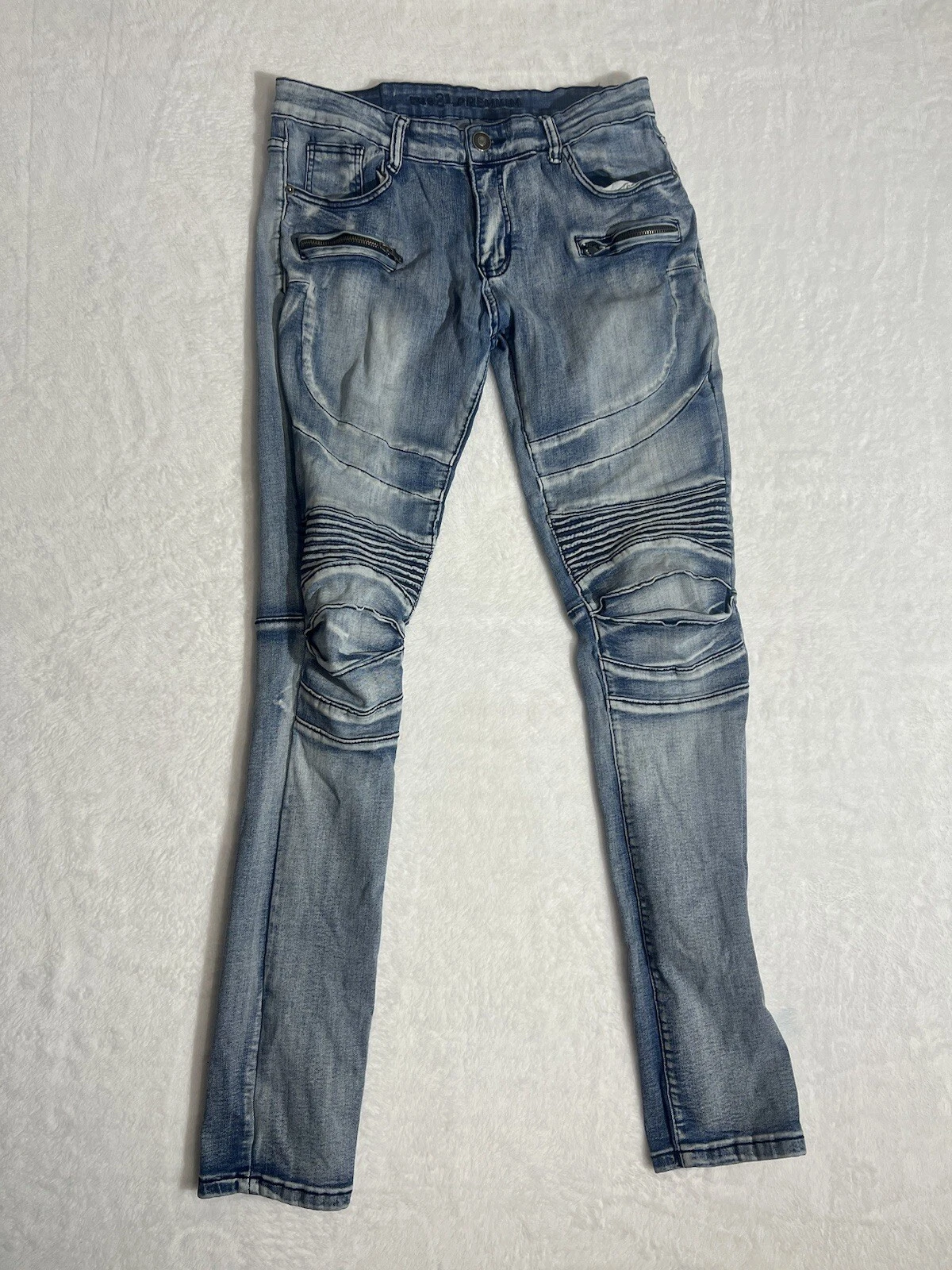 Jean skinny Supreme Flex taille moyenne délavé bleu denim taille 32 x 34