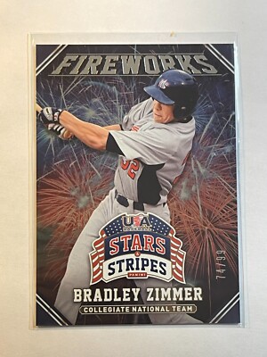 Bradley Zimmer 2015 Panini USA Stars & Stripes Fireworks Foil SP #ed /99 Indians