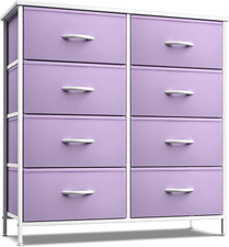 Purple Kids Dresser with 8 Drawers - Stylish Storage for Bedroom  Nursery
