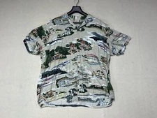 Vtg Paradise Found Men Shirt XXL Beige Button Up Short Sleeve  Made In Hawaii 