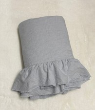 Pottery Barn Kids Chambray Ruffle Organic Duvet Cover Full Queen