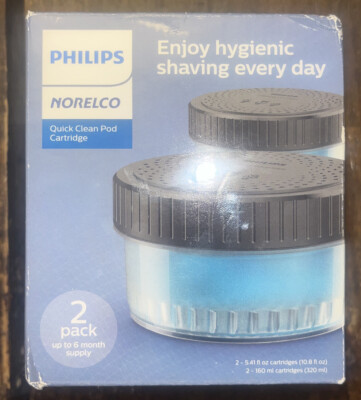Philips Norelco Quick Clean Pod Cartridge (2 pods per box) Alcohol