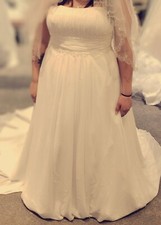 strapless wedding dress size 18w Davids Bridal