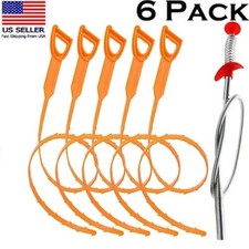 Drain Clog Remover, 25inch Drain Snake Hair Remover 6pcs Hair Catcher Drain
