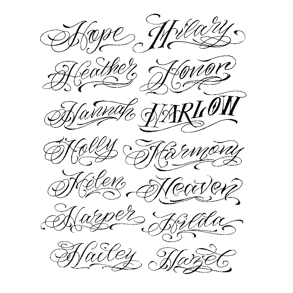 Name Dropping Tattoo Flash Design Art Book Sketch by Sir