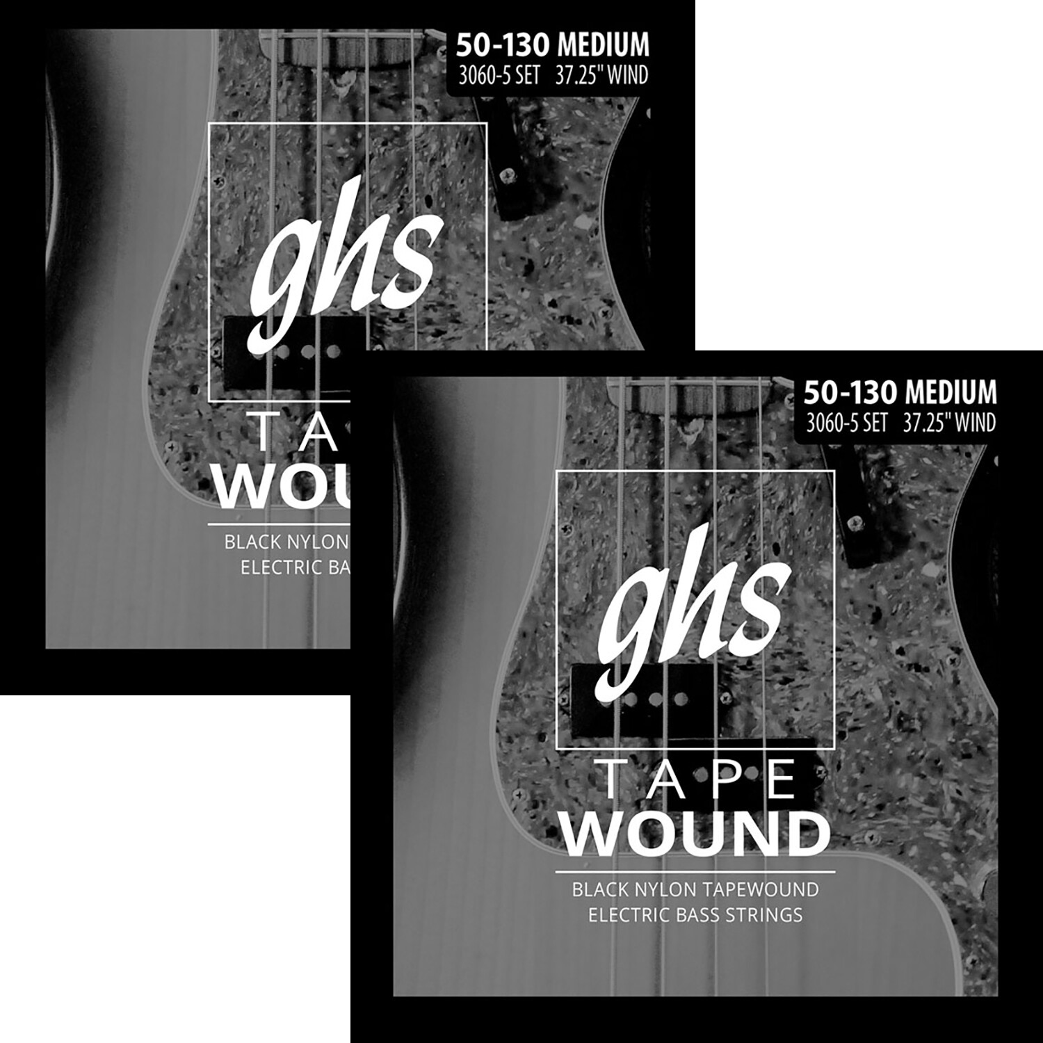 Ebay Base String 4 Sets GHS 3060-5 Tapewound 5-String Bass Strings Black Nylon 50-130 ...