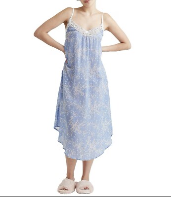 PAPINELLE Size Small Cherry Blossom Lace Maxi Nightgown Silk Cotton NWT (B)