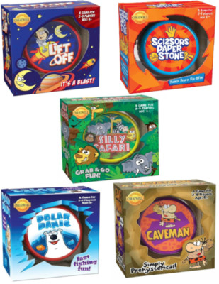 Cheatwell Games Karten Rund Blechspiel Kinder Silly Safari Polar Panik Höhlenmensch