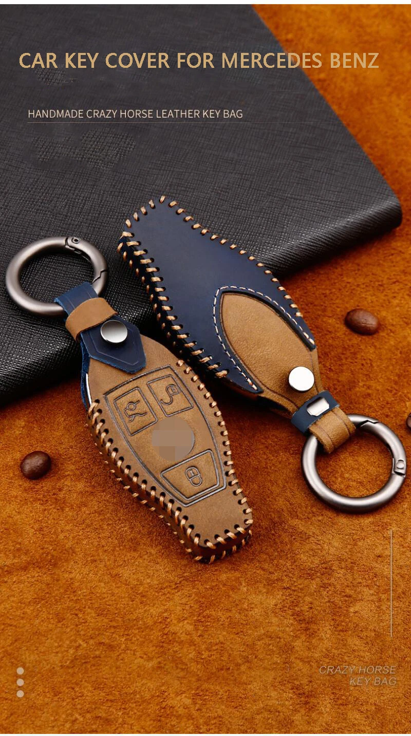 For Mercedes Benz Key Genuine Leather Case Entry Fob Skin Cover Protector Holder For Mercedes Benz Key Genuine Leather Case Entry Fob Skin Cover Protector Holder