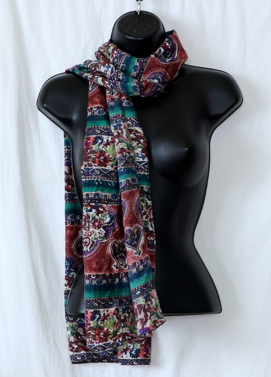 ADRIAN Multicolor Print Rectangular Silk Scarf 14… - image 4