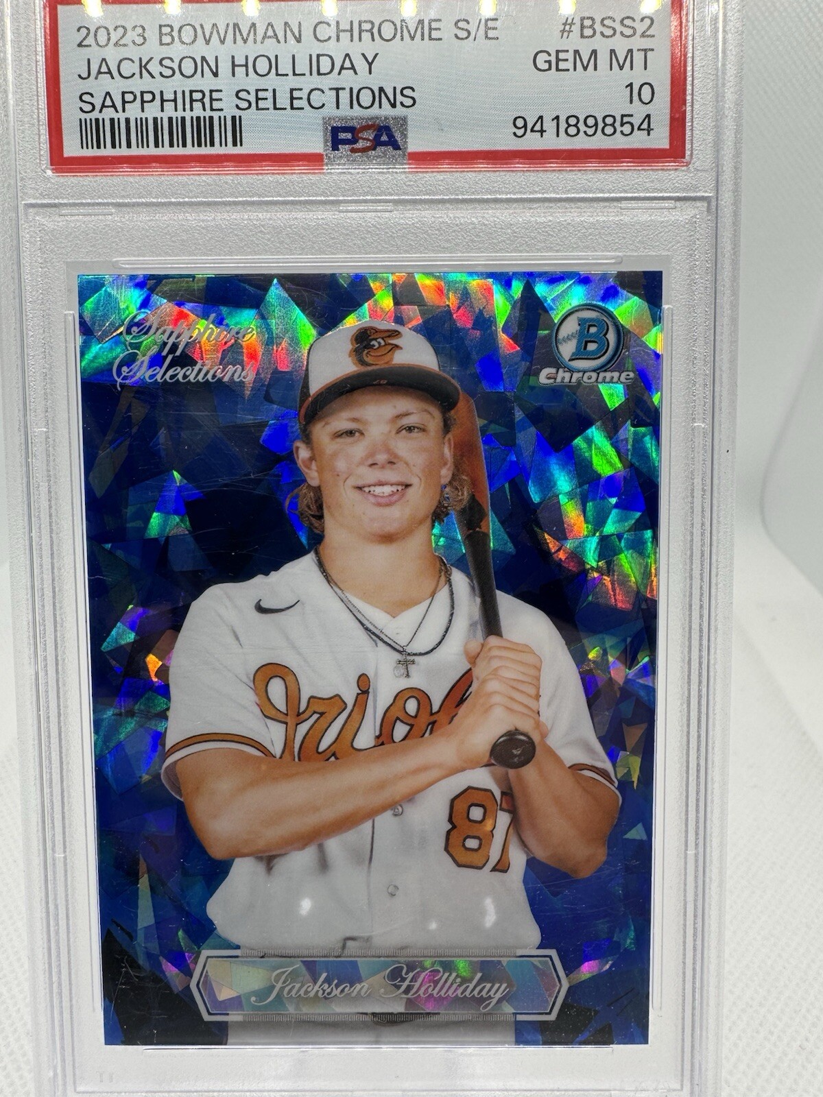 2023 Bowman Chrome Sapphire - Sapphire Selections Jackson Holliday GEM MT 10