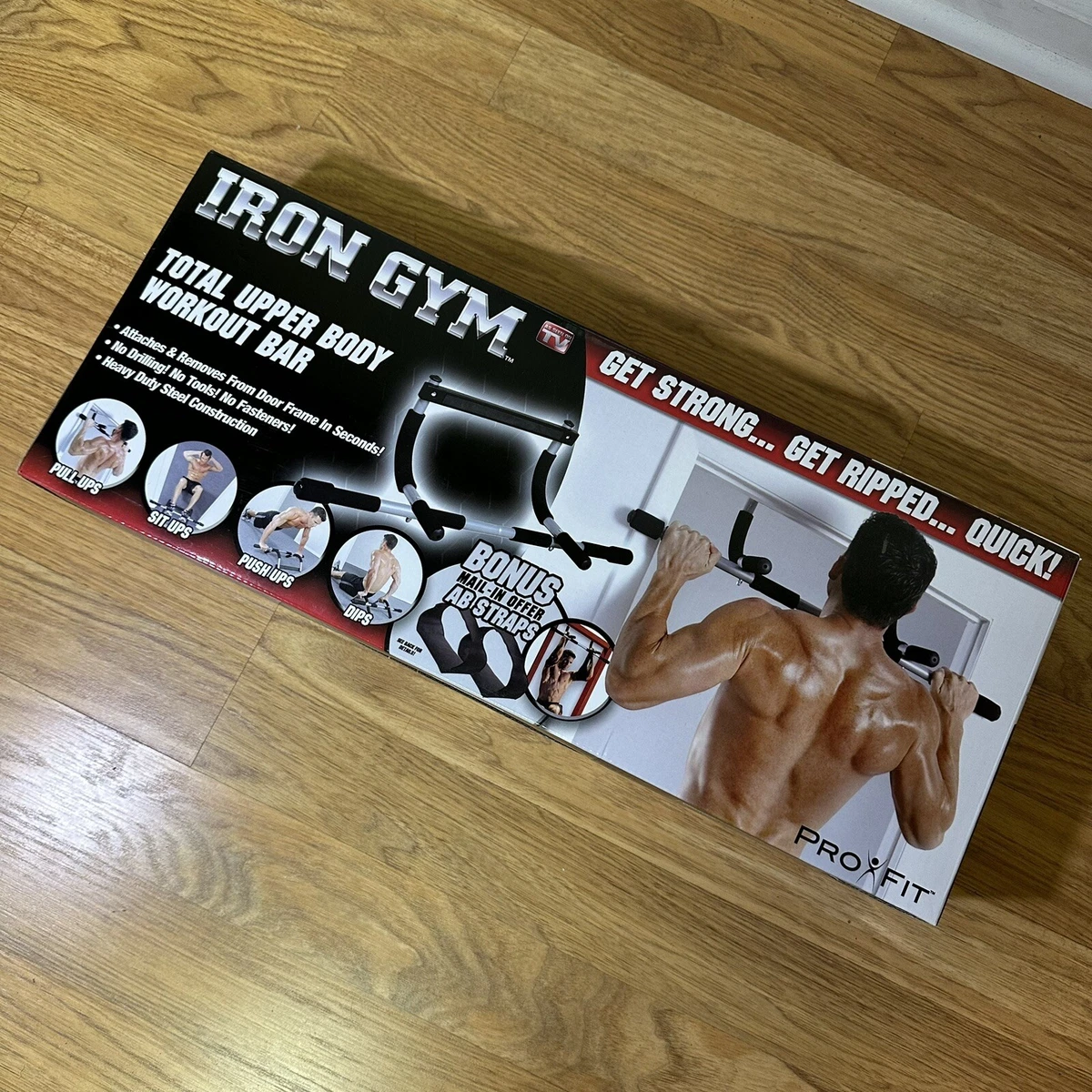 Iron Gym Pro Fit Pull Up Bar Upper Body Workout Door Gym Fits 24-32 wide  Frame