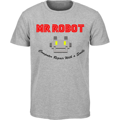Mr Robot Smile Logo Style T-Shirt FSociety Hacker Collective TV Evil Corp Herren