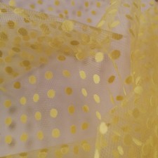 Soft Tulle 100% Nylon Tutu Spotty Flocked Dots L Netting Fabric 54"Wide UKSeller