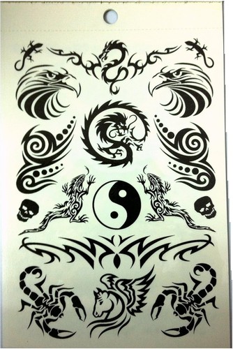 6x SHEET UNISEX MENS LADIES TEMPORARY TATTOOS BLACK ARTY BUTTERFLY ROSES CELTIC - Picture 8 of 8