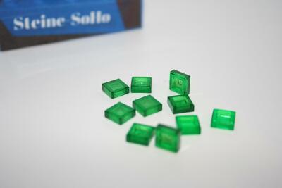Lego (c) 10x Fliesen - 1x1 trans grün - 3070b - green tile - Kacheln - Flies