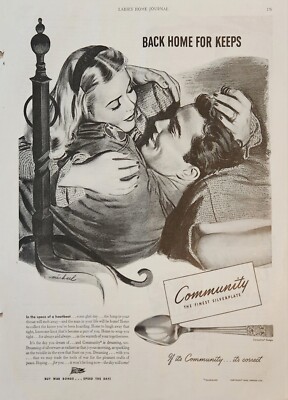 1944 Community Finest Silverplate Vintage Ad Back home for keeps