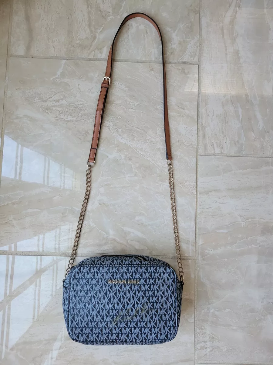 Michael kors blue and on sale white bag