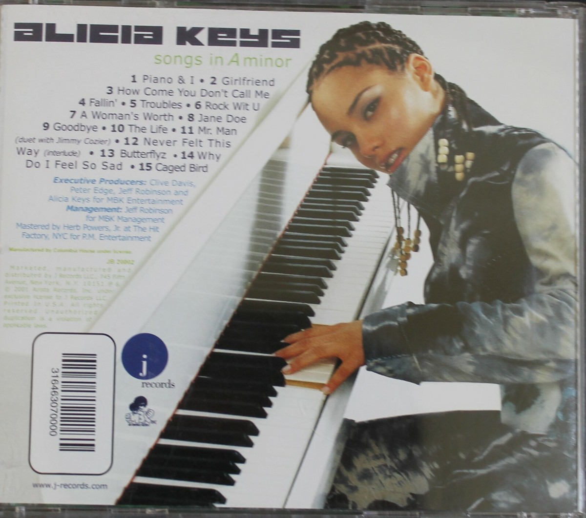 Alicia Keys Songs In A Minor CD - 2001 J Records 888837942225| eBay