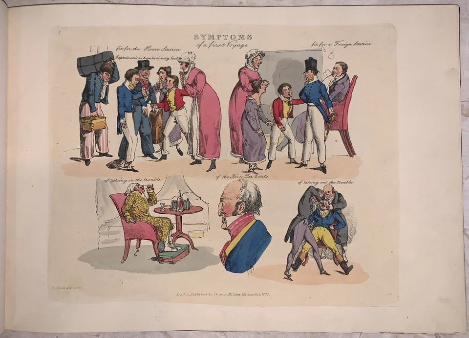 1822, 1st, SYMPTOMS OF BEING AMUSED, by H. ALKEN, FOLIO, 41 HAND COLORED PLATES - Image 4 of 4