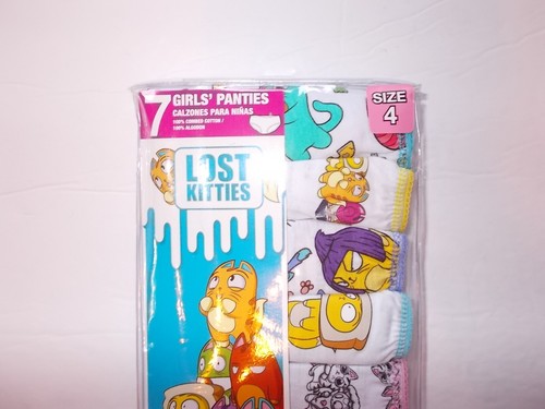 Lost Kitties Girls Size 4 Combed Cotton 7-Pack Brief Panties - Picture 2 of 5