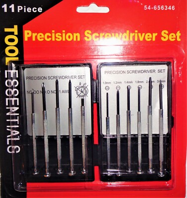 Tool Essentials 11 Pieces Precision Screwdriver Set W/Case Lot of 1, 2, 3 & 4 #