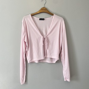 light pink cropped cardigan