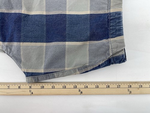 Abercrombie & Fitch Chino Shorts Mens Size 31 Button Fly Blue Gray Checks - Picture 11 of 11