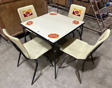 Carta Blanca Complete Metal Table and 4 Chairs-Mexican-Restaurant-Bar-30x30