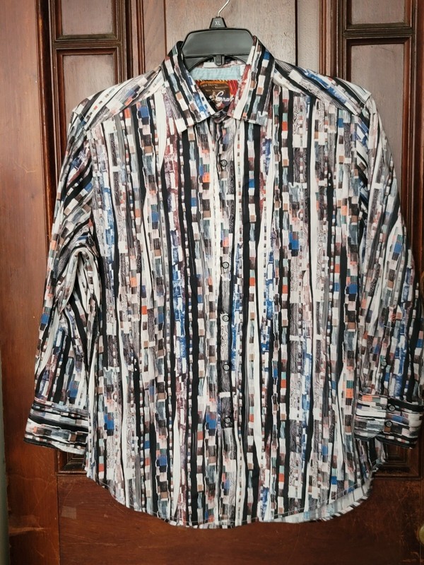 Robert Graham Cutting Room Classic Fit Button Down Multi Color Shirt Size Medium