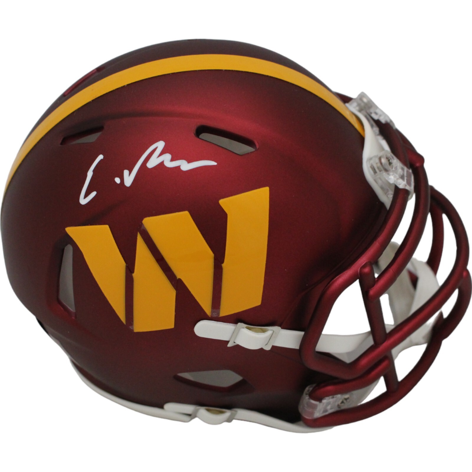 Emmanuel Forbes Autographed Signed Washington Commanders Mini Helmet Beckett 