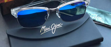 New Maui Jim Kawika Polarized Sunglasses B257-05CR Crystal/Blue Hawaii Glass 