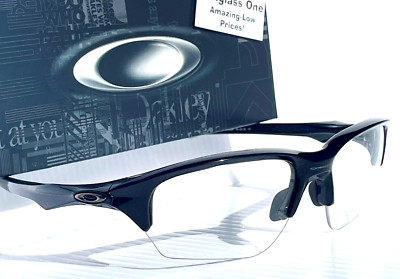 NEW Oakley FLAK BETA Shiny Black Galaxy CLEAR Lens Sunglass 9363