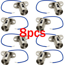 8x Metal BA15S Socket Holder LED Light Bulb Turn Signal Car Truck Wired 1156 New