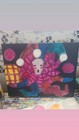 Surreal Jester Clown Mask Painting, Unframed Circus Theme Single Piece