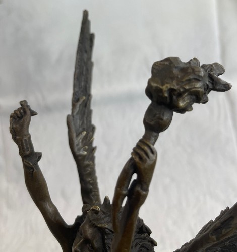 Sensual Bronze Marble Statue Nude Female Venus Moon Sculpture Classic Art Sale - Picture 7 of 10