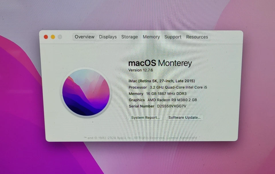 Apple iMac Retina 5K 27" 2015 6th Gen Core i5 3.2GHz 16GB RAM 1TB HDD R9 M380 - Image 3 of 4