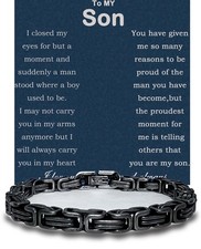 To My Son Bracelet From Dad Son Gifts From Mom Graduation Birthday Gifts Mess...