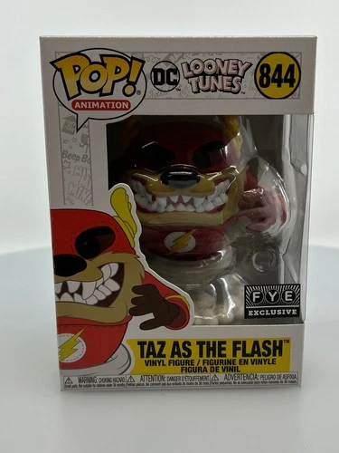 Funko POP! Animation Looney Tunes Taz as the Flash #844 FYE Exclusive DAMAGED