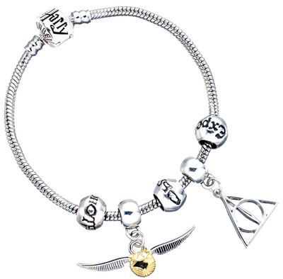 Harry Potter Charm Set Silber Schnatz Zauber Perlen Armband