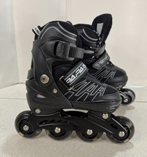 Papaison Adjustable Youth Inline Skates - Size Small - Black - Light Up Wheels