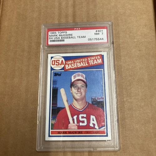1985 TOPPS 1984 USA BASEBALL TEAM #401 MARK MCGWIRE ROOKIE RC PSA 7