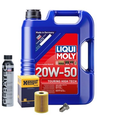 Motoröl 20W50 LIQUI MOLY 5L+HENGST Ölfilter+Cera Tec+Ölablassschraube