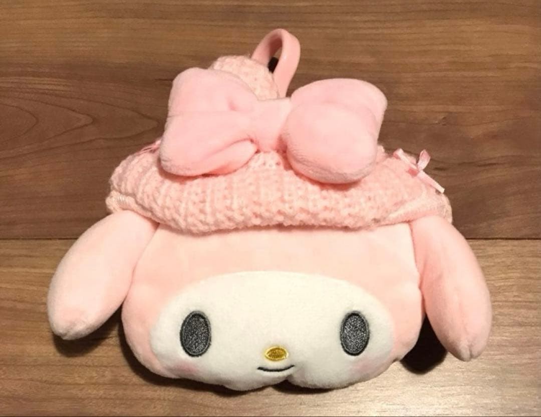 My Melody Face Mini Pouch with Ear Knit Hat - Sanrio