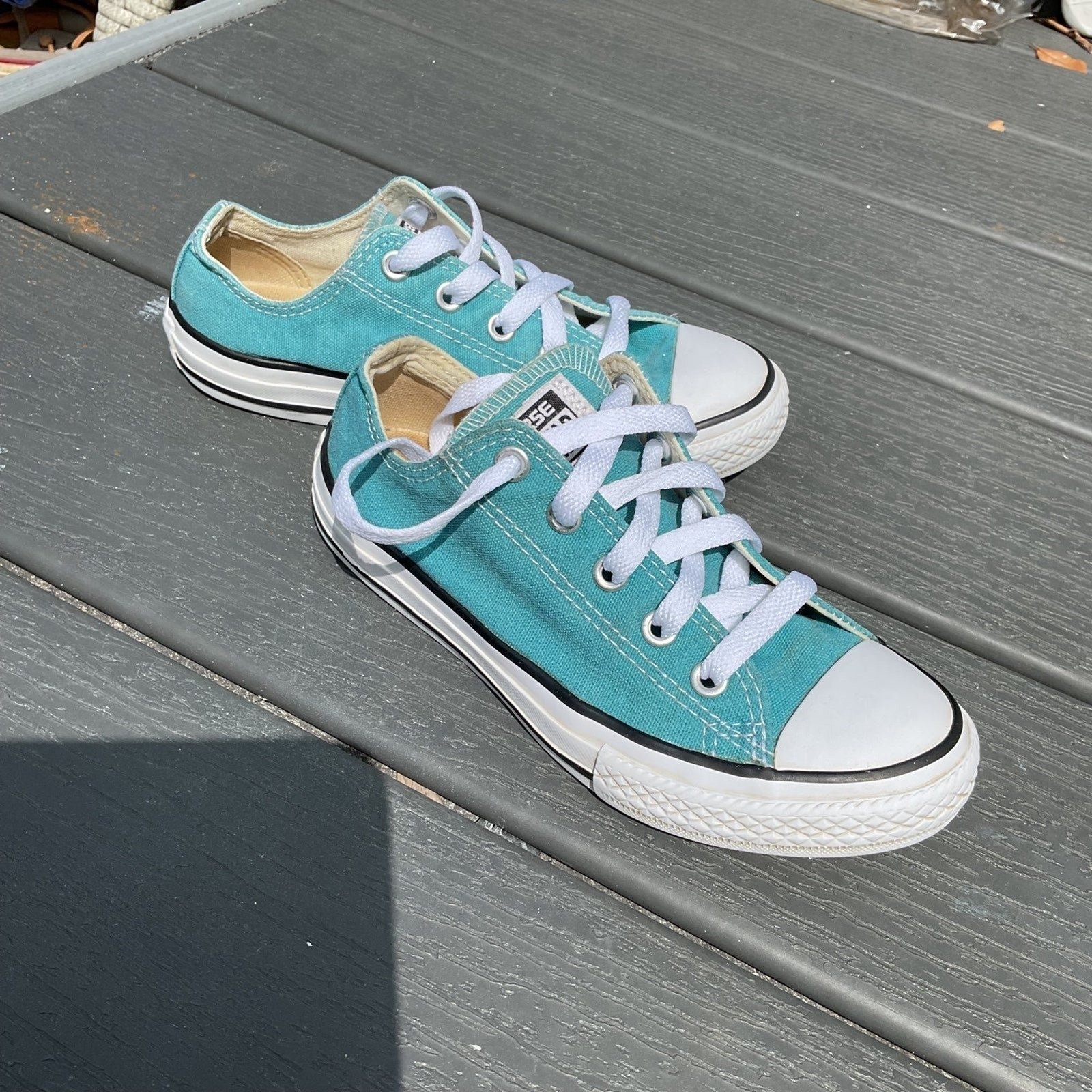 Light Green Converse All Star Low Top Sneakers Youth Size 13 thumbnail 5