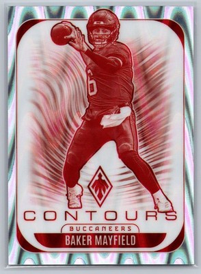 2025 Panini Phoenix #30 Baker Mayfield Contours Silver Seismic Prizm #/99