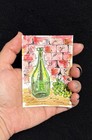 ACEO Original Art - Wine Bottle, Grapes, Still Life - Acrylic 2.5x3.5 by M.A.R — photo 3