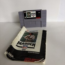 Madden 94 (SNES, Super Nintendo) Video Game & Manual  Tested & Working