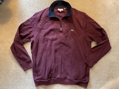 Lacoste Men s Purple Long-Sleeve Quarter Zip Polo Shirt Size FR 9 / 4XL