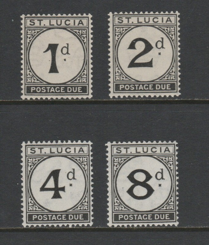 St Lucia 1933 - 1947 Postage Due Set Sc J3 - J6 LH VF CV $77